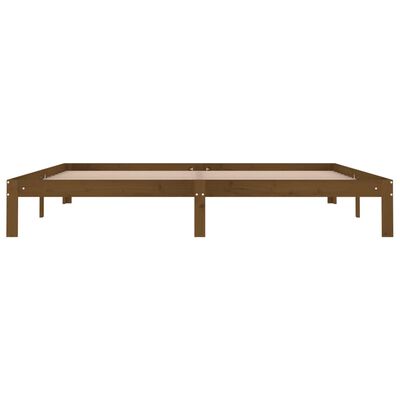 vidaXL Cadre de lit sans matelas marron miel bois pin massif 200x200cm