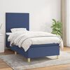 vidaXL Sommier &agrave; lattes de lit avec matelas Bleu 100x200 cm Tissu