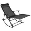 vidaXL Chaise &agrave; bascule de jardin Acier et textil&egrave;ne Noir