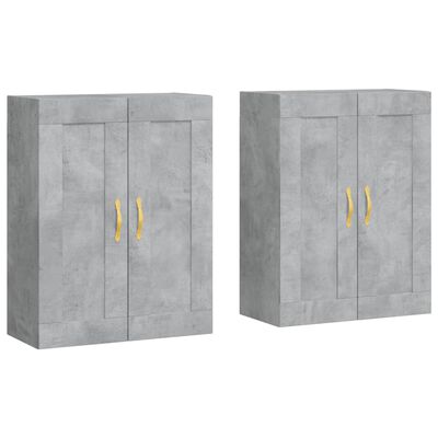 vidaXL Armoires murales 2 pcs gris béton bois d'ingénierie