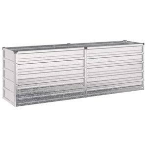 vidaXL Jardin sur&eacute;lev&eacute; Argent&eacute; 160 x 40 x 55 cm galvanis&eacute;