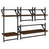 vidaXL Ensemble d'&eacute;tag&egrave;res murales avec barres 4 pcs ch&ecirc;ne marron