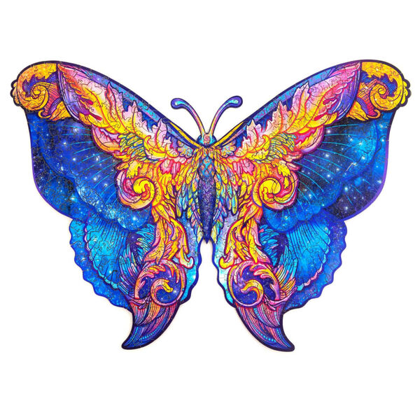 UNIDRAGON Puzzle bois 323pcs Intergalaxy Butterfly Tr&egrave;s grand 41x30 cm