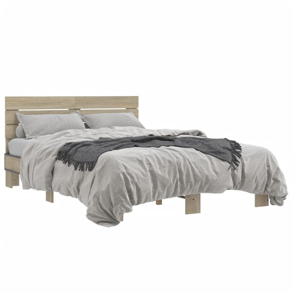 vidaXL Cadre de lit sans matelas chêne sonoma 140x200 cm