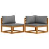 vidaXL Ensemble de canap&eacute;s 2pcs avec coussins gris fonc&eacute; Acacia solide