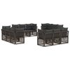 vidaXL Ensemble de canap&eacute; de jardin 12 pc Gris polyrotin
