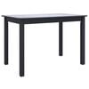vidaXL Table de salle &agrave; manger Noir 114x71x75 cm Bois d'h&eacute;v&eacute;a massif