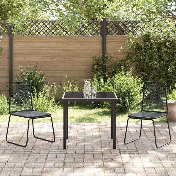 vidaXL Ensemble de salle &agrave; manger pour jardin 3 pcs Noir
