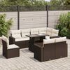 vidaXL Salon de jardin avec coussins 9 pcs marron r&eacute;sine tress&eacute;e