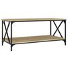 vidaXL Table basse Ch&ecirc;ne sonoma 100x50x45 cm Bois d'ing&eacute;nierie et fer
