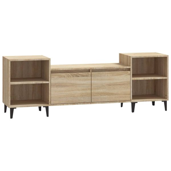 vidaXL Meuble TV Ch&ecirc;ne sonoma 160x35x55 cm Bois d'ing&eacute;nierie