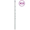 vidaXL Poteaux de cl&ocirc;ture 15 pcs argent&eacute; 120 cm acier galvanis&eacute;