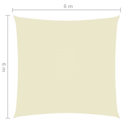 vidaXL Voile de parasol tissu oxford carré 6x6 m crème