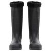 vidaXL Bottes de pluie avec chaussettes amovibles noir taille 44 PVC