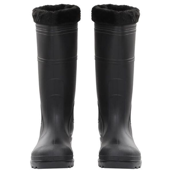 vidaXL Bottes de pluie avec chaussettes amovibles noir taille 44 PVC