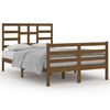 vidaXL Cadre de lit sans matelas marron miel bois massif 120x200 cm