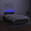 vidaXL Sommier &agrave; lattes de lit matelas LED gris fonc&eacute; 120x190 cm tissu