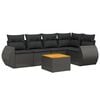 vidaXL Salon de jardin 6 pcs avec coussins noir r&eacute;sine tress&eacute;e