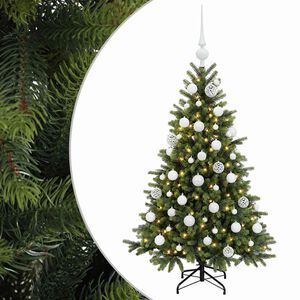 vidaXL Sapin de No&euml;l artificiel avec boules 120 cm 150 LED Blanc chaud
