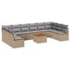 vidaXL Ensemble de canap&eacute; de jardin 11 pc Beige polyrotin