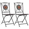 vidaXL Chaises de bistrot mosaïque 2 pcs Orange et gris