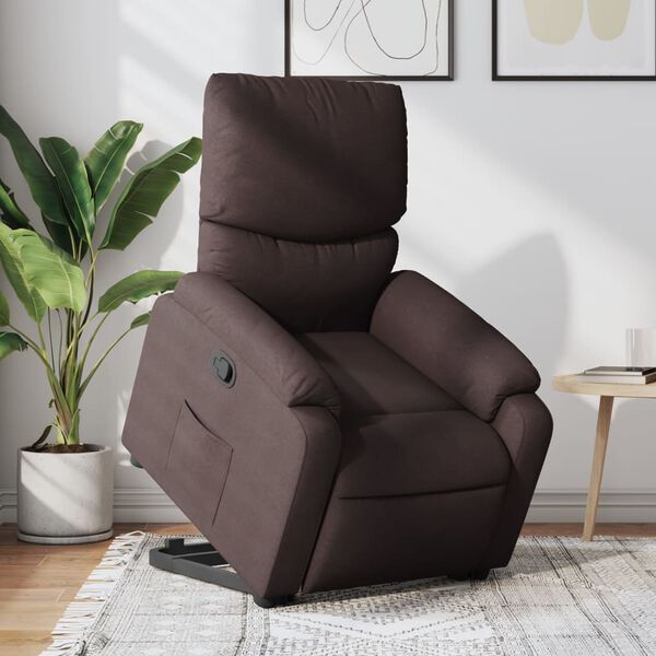 vidaXL Fauteuil inclinable marron fonc&eacute; tissu