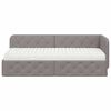 vidaXL Cadre de lit d'angle avec matelas Taupe 80 x 200 cm tissu