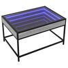 vidaXL Table basse avec LED infini sonoma gris 70x50x41 cm