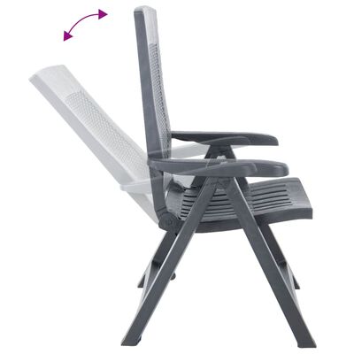 vidaXL Chaises inclinables de jardin lot de 2 Plastique Anthracite