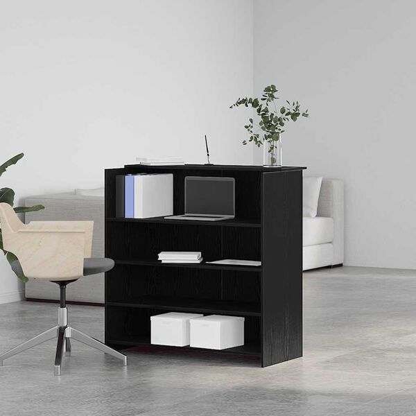 vidaXL Bureau de réception Chêne noir 100x50x103,5 cm Bois d'ingénierie