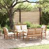 vidaXL Ensemble de canap&eacute; de jardin 5 pcs Naturel Bois de teck massif