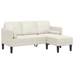 vidaXL Ensemble de Canap&eacute;s avec coussin Cr&egrave;me Polyester