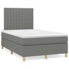 vidaXL Sommier &agrave; lattes de lit avec matelas gris fonc&eacute; 120x190cm tissu