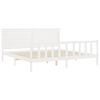 vidaXL Cadre de lit sans matelas blanc bois massif de pin