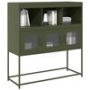 vidaXL Buffet vert olive 100,5x39x107 cm acier lamin&eacute; &agrave; froid