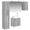 vidaXL Ensemble d'armoire de salle de bain 5 pc Sonoma gris