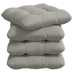 vidaXL Coussins de si&egrave;ge 4 pc Tissu en microfibre Gris clair