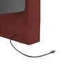 vidaXL Lit avec &eacute;clairage USB Rouge bordeaux Tissu 90x200 cm