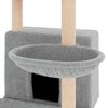 vidaXL Arbre &agrave; chat avec griffoirs en sisal gris clair 132 cm
