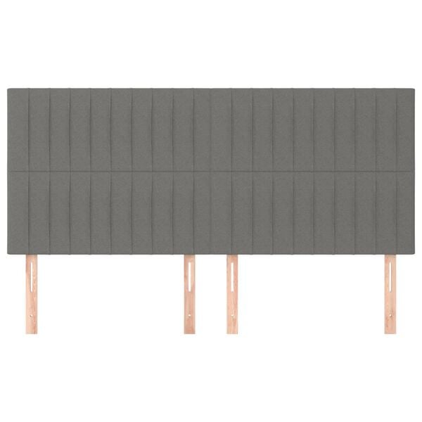 vidaXL T&ecirc;te de lit Gris fonc&eacute; 160x5x118/128 cm Tissu