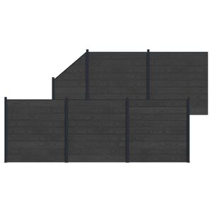 vidaXL Panneau de cl&ocirc;ture 6 pcs WPC et Aluminium Noir