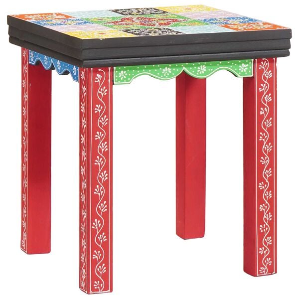 vidaXL Table carr&eacute;e 3 pcs Multicolore