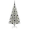 vidaXL Sapin de No&euml;l avec 150 LED avec support Argent 120 cm PET