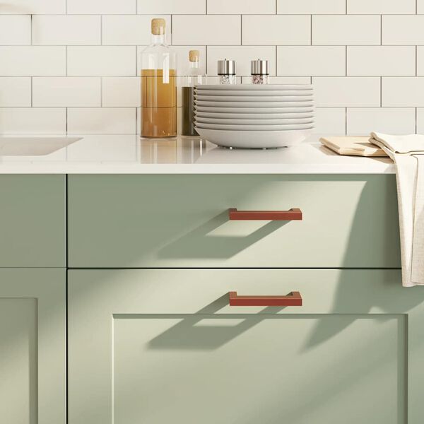 vidaXL Poign&eacute;es d'armoire 10 pcs bronze 96 mm acier inoxydable