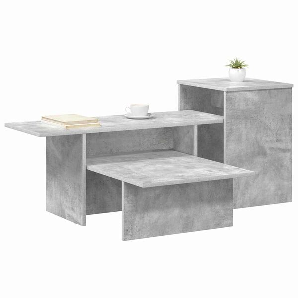 vidaXL Table console Gris b&eacute;ton 91,5 x 35 x 38,5 cm Bois d'ing&eacute;nierie