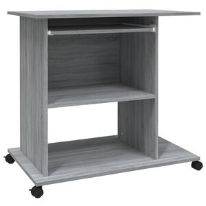vidaXL Bureau d'ordinateur Sonoma gris 80x50x75 cm Bois d'ing&eacute;nierie