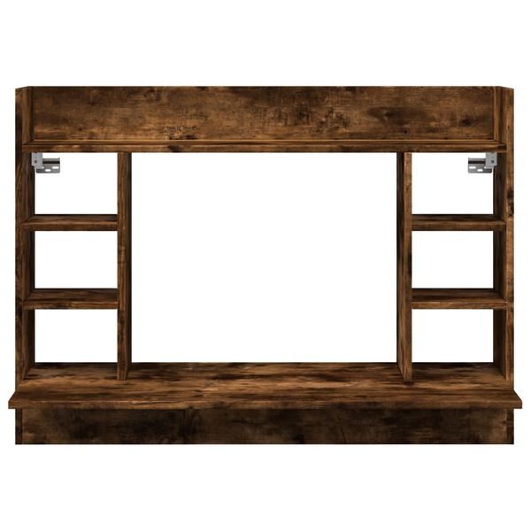 vidaXL Bureau mural chêne fumé 105x48x75 cm bois d'ingénierie