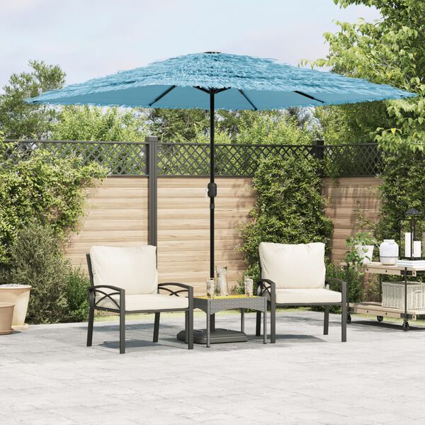 vidaXL Parasol de jardin avec m&acirc;t en acier bleu 248x248x248 cm