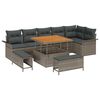 vidaXL Ensemble de canap&eacute; de jardin 9 pc Gris polyrotin