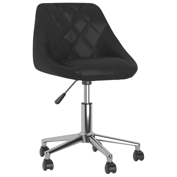 vidaXL Chaise pivotante de salle &agrave; manger Noir Similicuir